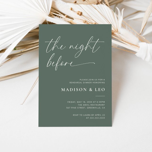 Sage Green Rehearsal Dinner Invitation (Creator Uploaded)