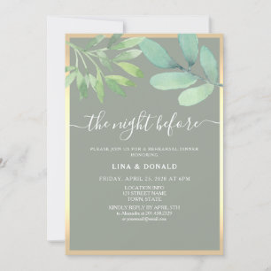 Sage Green Rehearsal Dinner Invitation