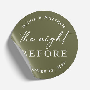Sage Green Rehearsal Dinner Nature Night Before Classic Round Sticker