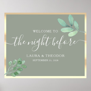 Sage Green Rehearsal Dinner Poster