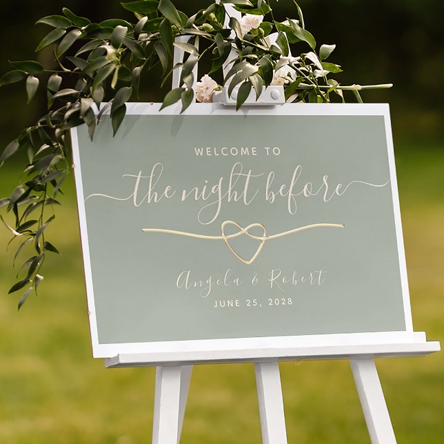 Sage Green Rehearsal Dinner Welcome Poster (Creator Uploaded)