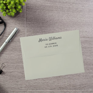 Sage green return address A7 Envelope