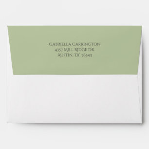 Sage Green Return Address Wedding Invitation Envelope
