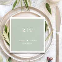 Sage Green Roman Numerals Minimalist Monogram