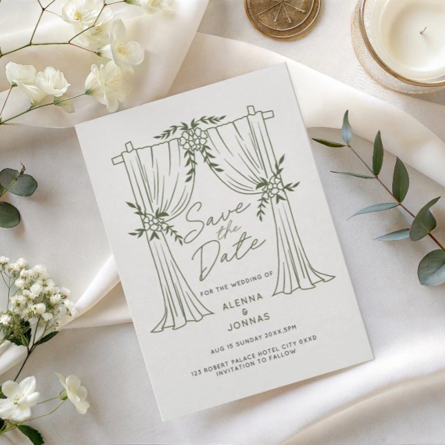 Sage Green Romance Save the Date Invitation (Creator Uploaded)