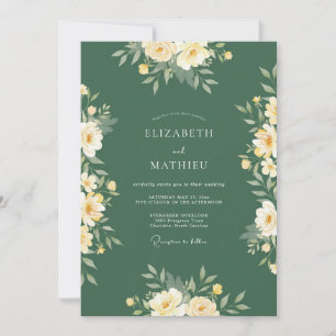 Sage Green Romantic Botanical Wedding Invitation