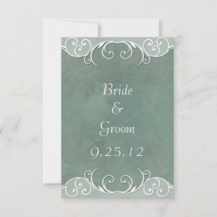 Sage Green Rose and White Wedding Save the Date
