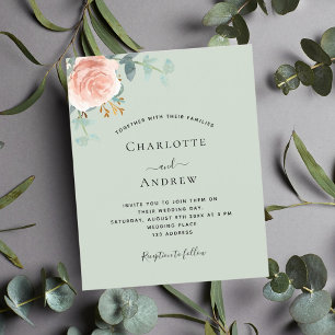 Sage green rose gold blush greenery budget wedding