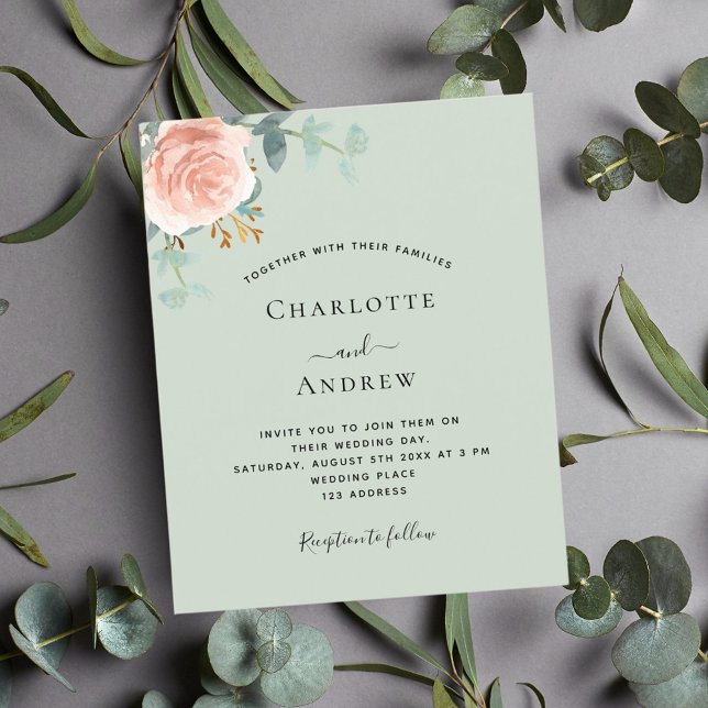 Sage green rose gold blush greenery budget wedding (Creator Uploaded)