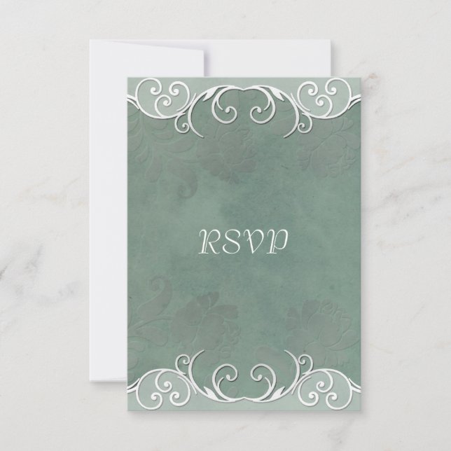 Sage Green Rose Wedding RSVP Notes (Front)