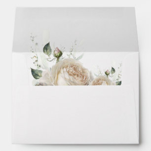 Sage Green Roses Greenery Wedding Envelope