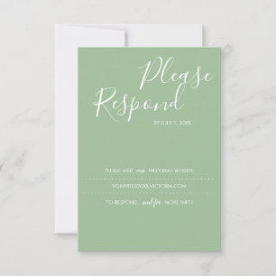 Sage Green RSVP Card, Wedding Website Card