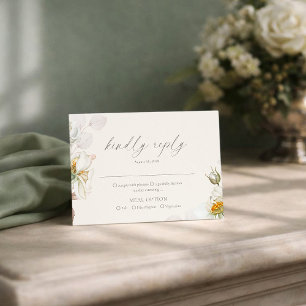 Sage Green RSVP Card with Meal Choice