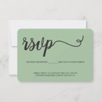 Sage Green RSVP without mailing Reserved Seat