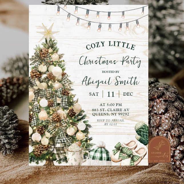 Sage Green Rustic Hygge Christmas Comfy and Cozy Invitation (Creator Uploaded)