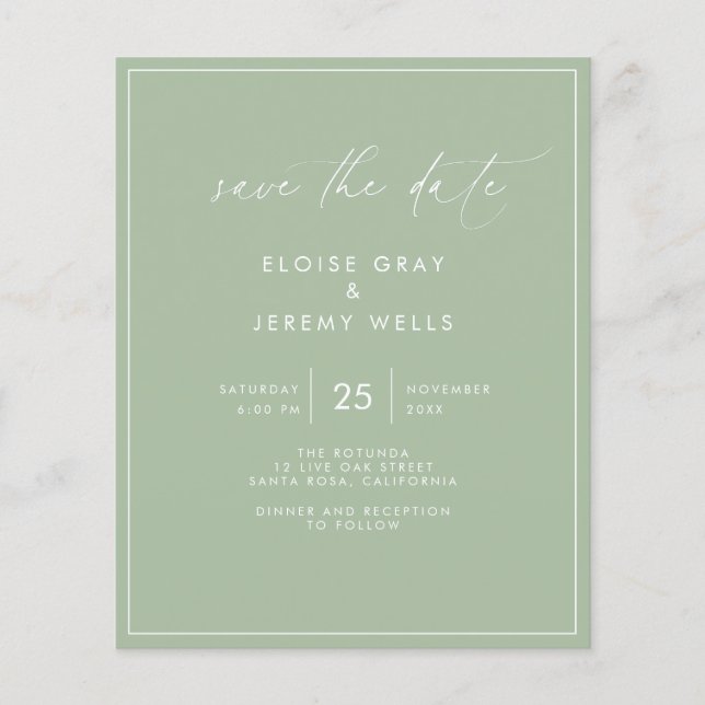 Sage Green Save the Date (Front)