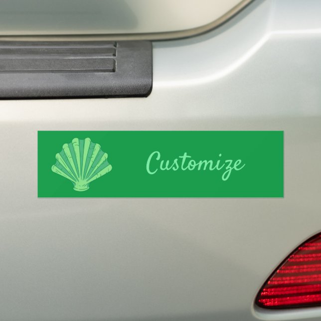 Sage Green Scallop Shell Thunder_Cove  Bumper Sticker (On Car)