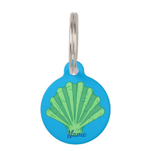 Sage Green Scallop Shell Thunder_Cove Pet Tag