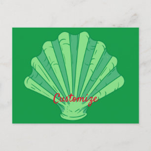 Sage Green Scallop Shell Thunder_Cove Postcard