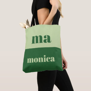 Sage green script monogram initial Tote Bag