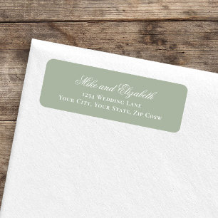 Sage Green Script Names Wedding Address