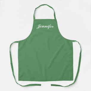 Sage Green Script Personalized Womens Kitchen Apron