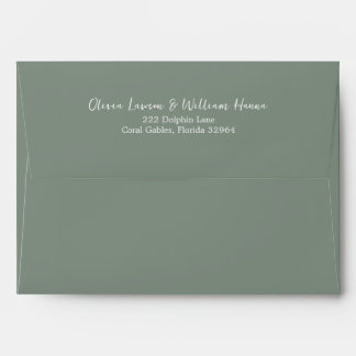 Sage Green Script Return Address Envelope