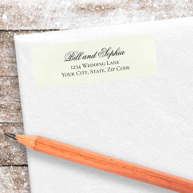 Sage Green Script Wedding Return Address Label (Custom address label sheet with minimalist script and clean layout.)
