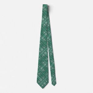 Sage green scrollwork pattern tie