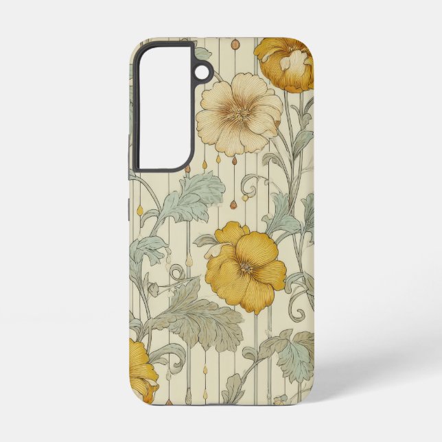 Sage Green Seamless Pattern Samsung Galaxy S22 Case (Back)