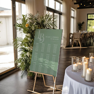 Sage Green Seating Chart   Botanical Geometric
