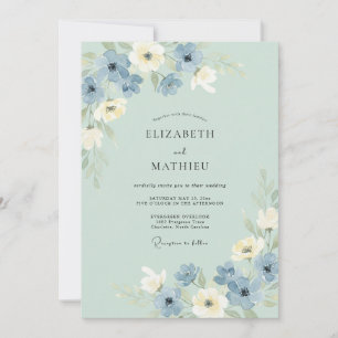 Sage Green Serene Meadow Wedding Invitation