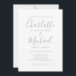 Sage Green Signature Script Wedding Invitation<br><div class="desc">Featuring signature style names,  this elegant sage green wedding invitation can be personalised with your information in chic lettering. Designed by Thisisnotme©</div>