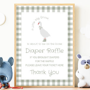 Sage Green Silly Goose Diaper Raffle Sign