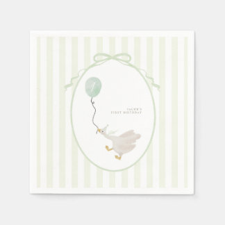 Sage Green Silly Goose Party Napkins