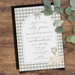 Sage Green Silly Goose Storybook Baby Shower Magnetic Invitation