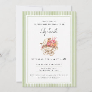 Sage Green Simple Baby Shower Invitation