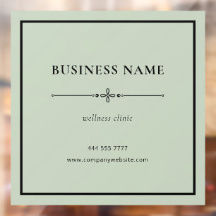 Sage Green Simple Business Name Black Frame