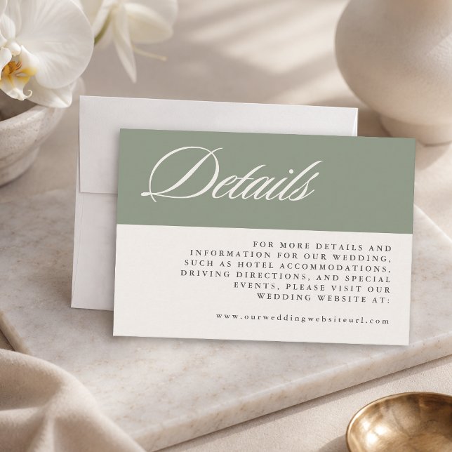 Sage Green Simple Elegant Minimal Wedding Enclosure Card (Creator Uploaded)