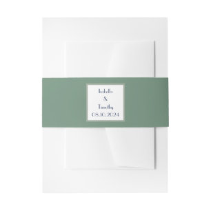 Sage Green Simple Elegant Modern Wedding Invitation Belly Band