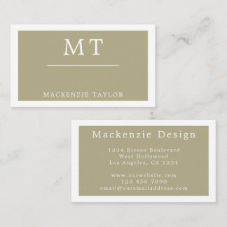 Sage Green Simple Elegant Professional Business Card