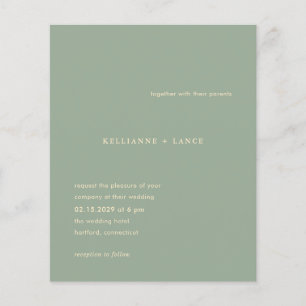 Sage Green Simple Modern Budget Wedding Invitation Flyer