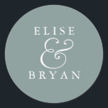 Sage Green Simple Modern Elegant Wedding Classic Round Sticker<br><div class="desc">Sage Green Simple Modern Elegant Wedding Classic Round Sticker

Matching collection in Niche and Nest store.</div>