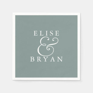 Sage Green Simple Modern Elegant Wedding Napkin