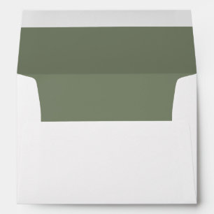 Sage Green Simple Modern Wedding Invitation Envelope