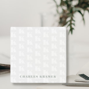 Sage Green Simple Rustic Monogram Initial Letter  Post-it Notes