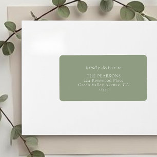 Sage Green Simple Wedding Address Label