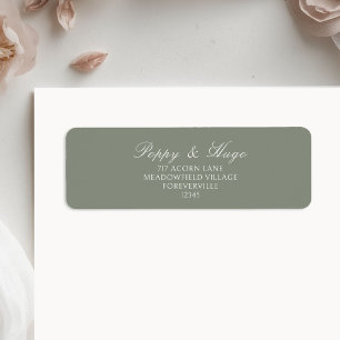 Sage Green   Simple Wedding Return Address 
