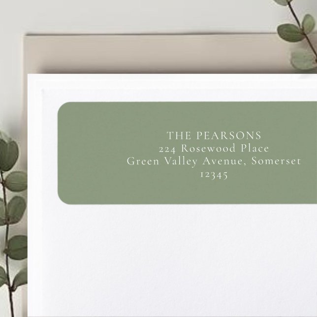 Sage Green  | Simple Wedding Return Address Label (Creator Uploaded)
