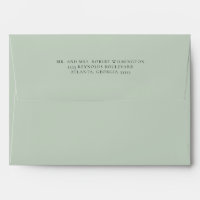 Sage Green Simple White 5 x 7 Return Address